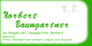 norbert baumgartner business card